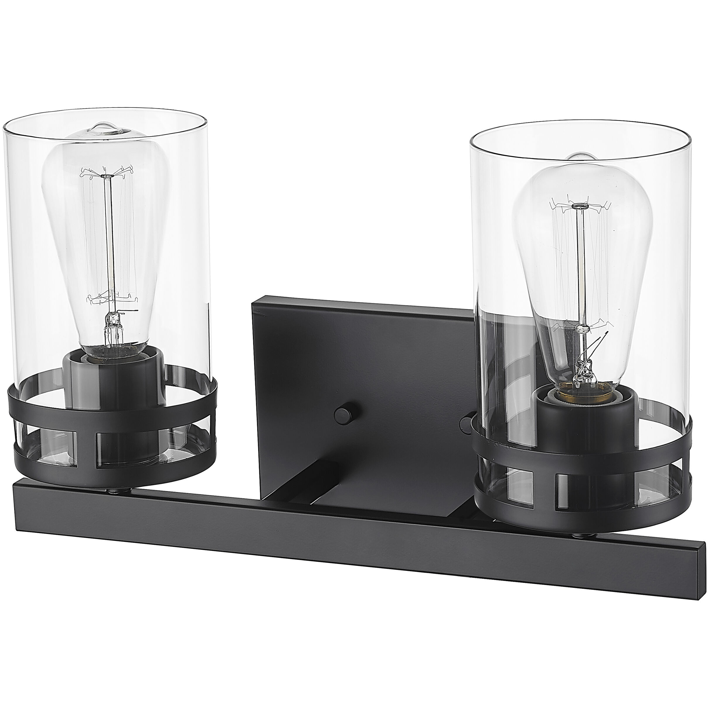 Lunden 2 Light 14.5 inch Matte Black Bathroom Vanity Light Wall Light